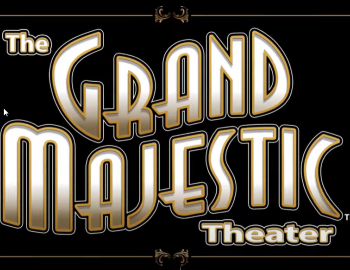 Logo of the Grand Majestic Theater with a black background 