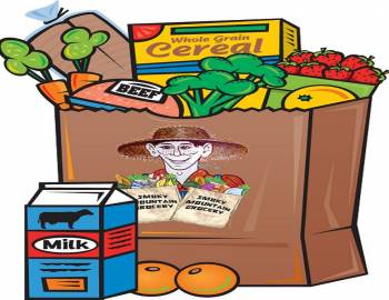 Cartoon image of a paper grocery bag.