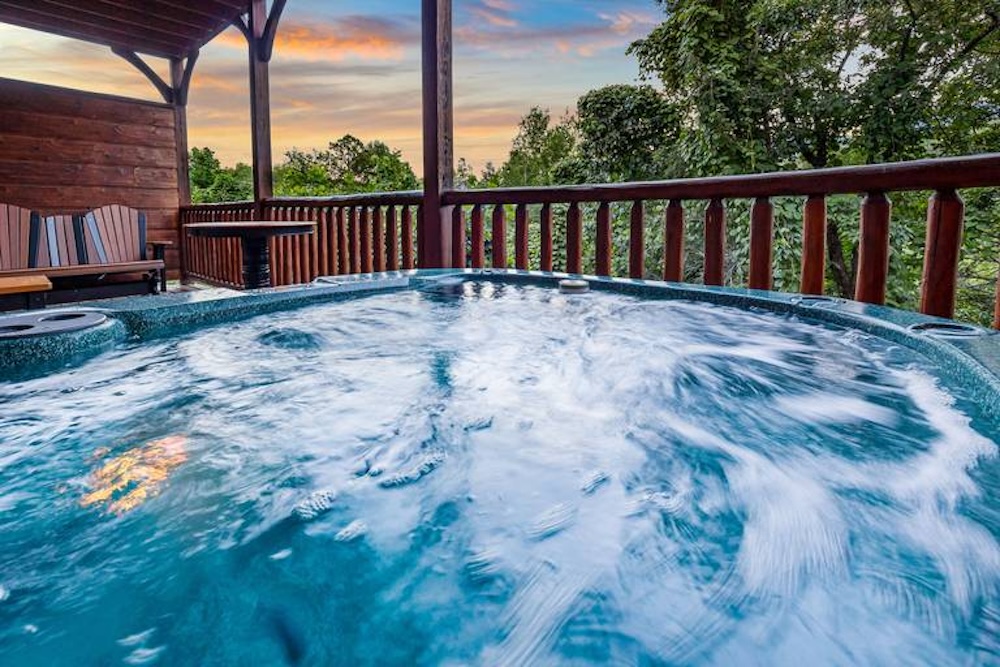 Hot Tub overlooking the Smoky Mountains